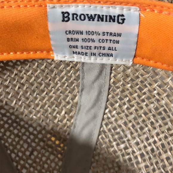 Co Ed Browning Tan Straw Cap w Orange bill and band - Picture 4 of 5